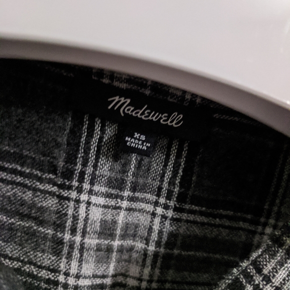 Madewell Terrace Wool-Blend Lace-Up Plaid Shirt XS - Picture 5 of 5